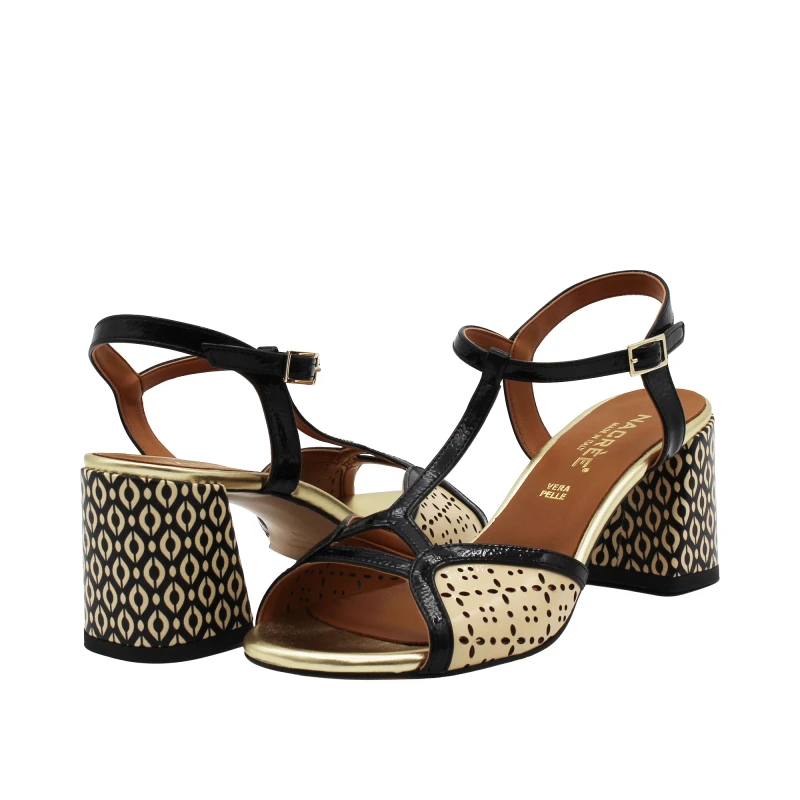 NACREE - Sandalo nero e beige - 762019