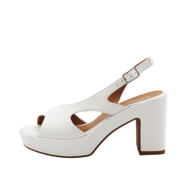 LAZZARIFELICI - Sandalo bianco con plateau - 2062/vera