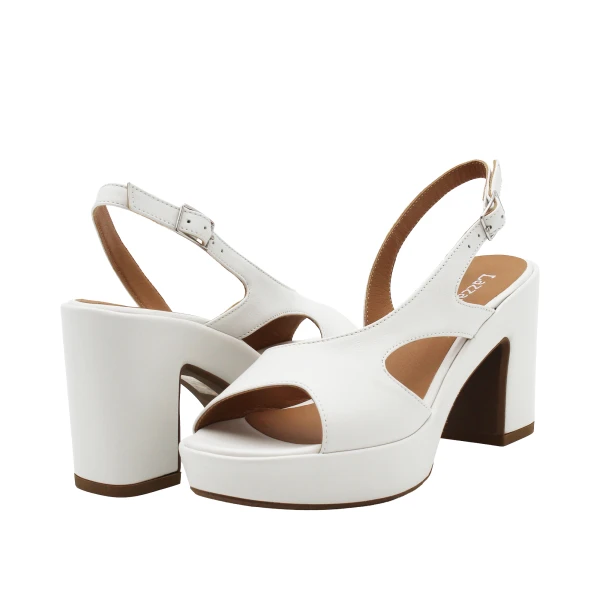 LAZZARIFELICI - Sandalo bianco con plateau - 2062/vera
