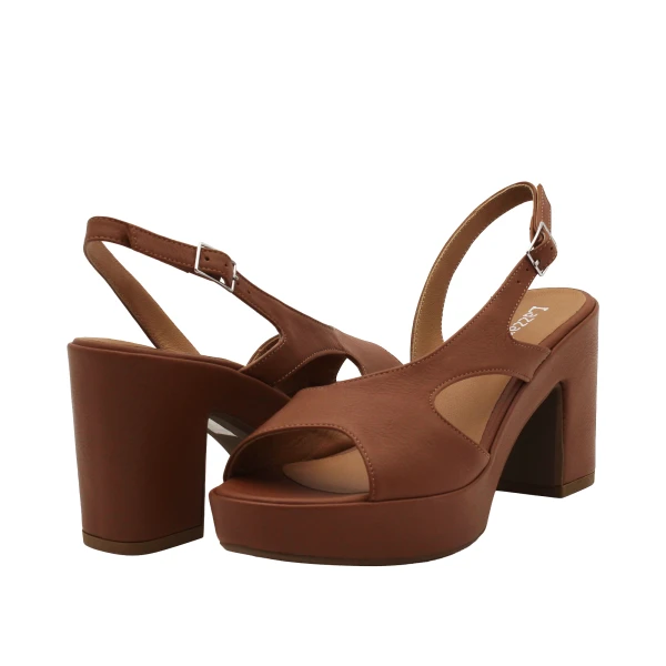 LAZZARIFELICI - Sandalo cuoio con plateau - 2062/vera