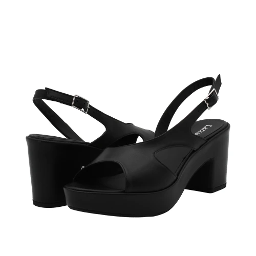 LAZZARIFELICI - Sandalo nero con plateau - 2062/g60 2