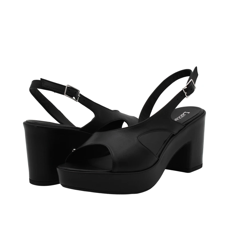 LAZZARIFELICI - Sandalo nero con plateau - 2062/g60