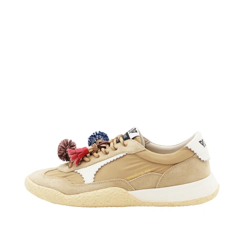EMANUELLE VEE - Sneakers beige e bianca con charms -