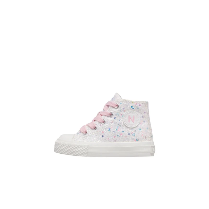 NATURINO - Sneakers bianca alta glitterata - 0012018270-83-1r02