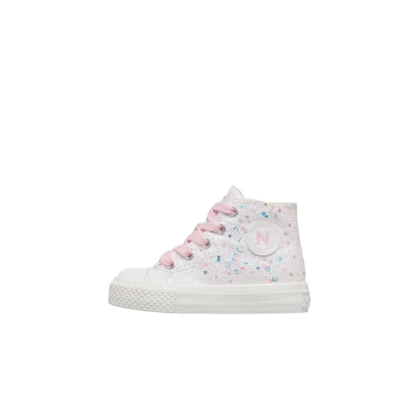 NATURINO - Sneakers bianca alta glitterata - 0012018270-83-1r02