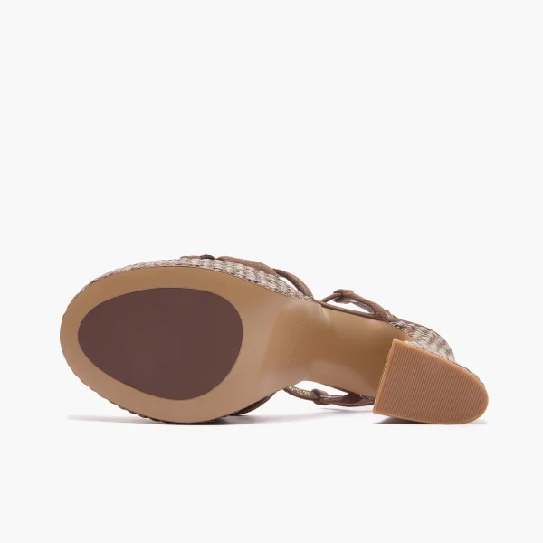 EMANUELLE VEE - Sandalo marrone con plateau - 461m-200-12-p002