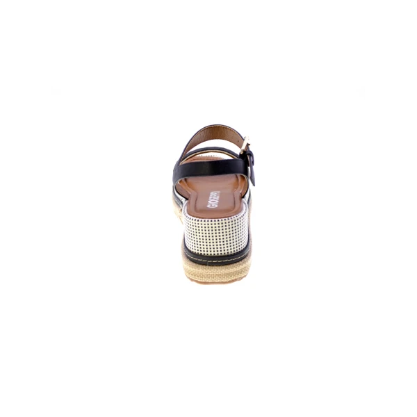 GIOSEPPO - Sandalo nero e beige in raffia - 79236