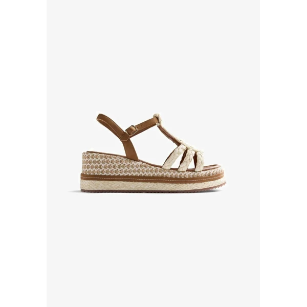 GIOSEPPO - Sandalo beige in raffia - 78112
