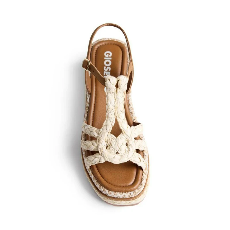 GIOSEPPO - Sandalo beige in raffia - 78112