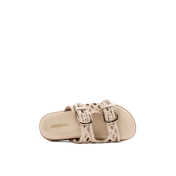 GIOSEPPO - Ciabatta in pelle intrecciata beige - 