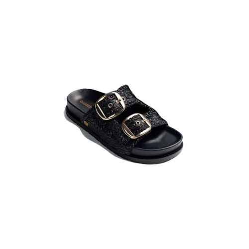 GIOSEPPO - Ciabatta in raffia nera - 