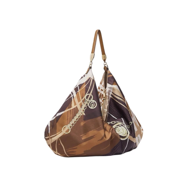 LIU JO - Borsa foulard fantasia cammello - aa6194t2745