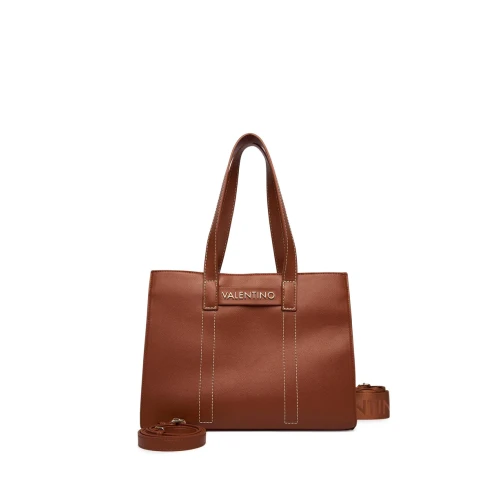 VALENTINO - Borsa cuoio shopping con logo - vbs9ob01