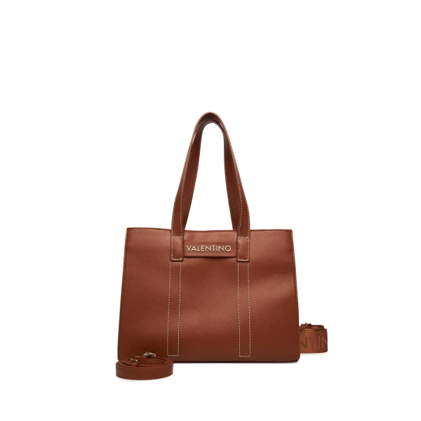 VALENTINO - Borsa cuoio shopping con logo - vbs9ob01