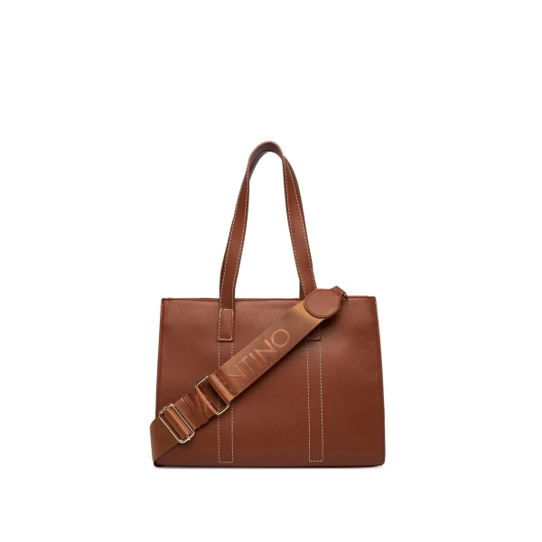 VALENTINO - Borsa cuoio shopping con logo - vbs9ob01