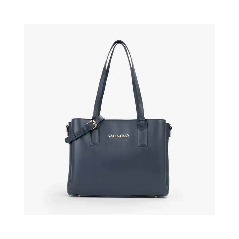 VALENTINO - Borsa blu shopping con logo - vbs9og01