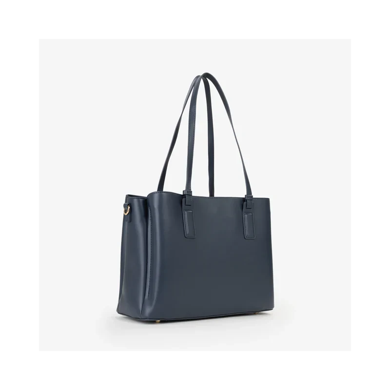 VALENTINO - Borsa blu shopping con logo - vbs9og01