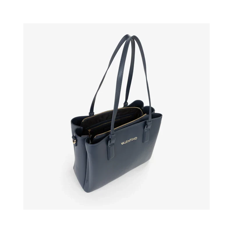 VALENTINO - Borsa blu shopping con logo - vbs9og01