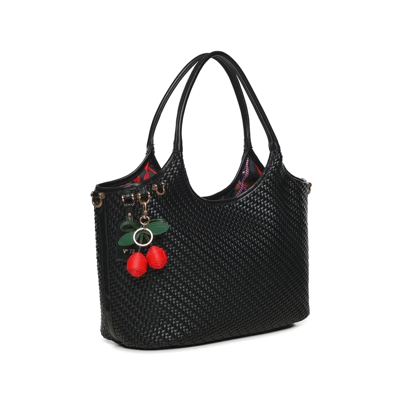 V73 - Borsa nera intrecciata - 73bs9o601