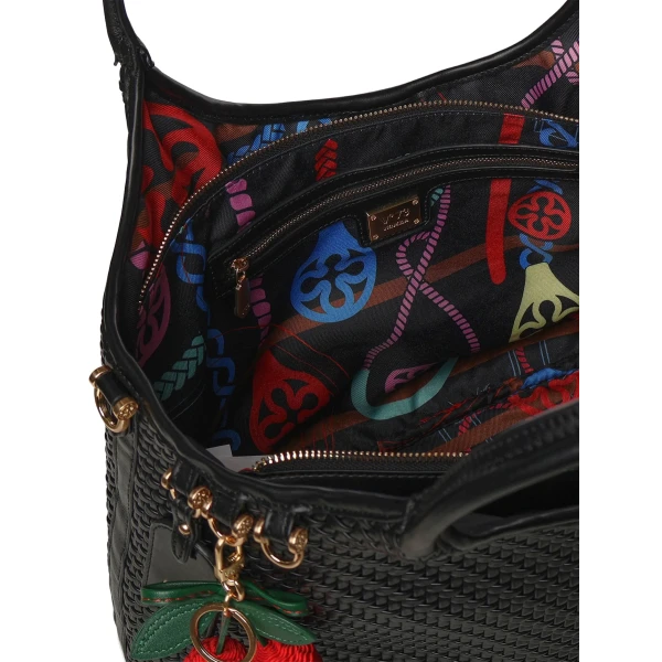 V73 - Borsa nera intrecciata - 73bs9o601
