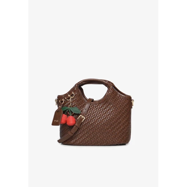 V73 - Borsa marrone intrecciata - 73bs9o602