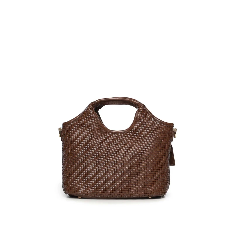 V73 - Borsa marrone intrecciata - 73bs9o602
