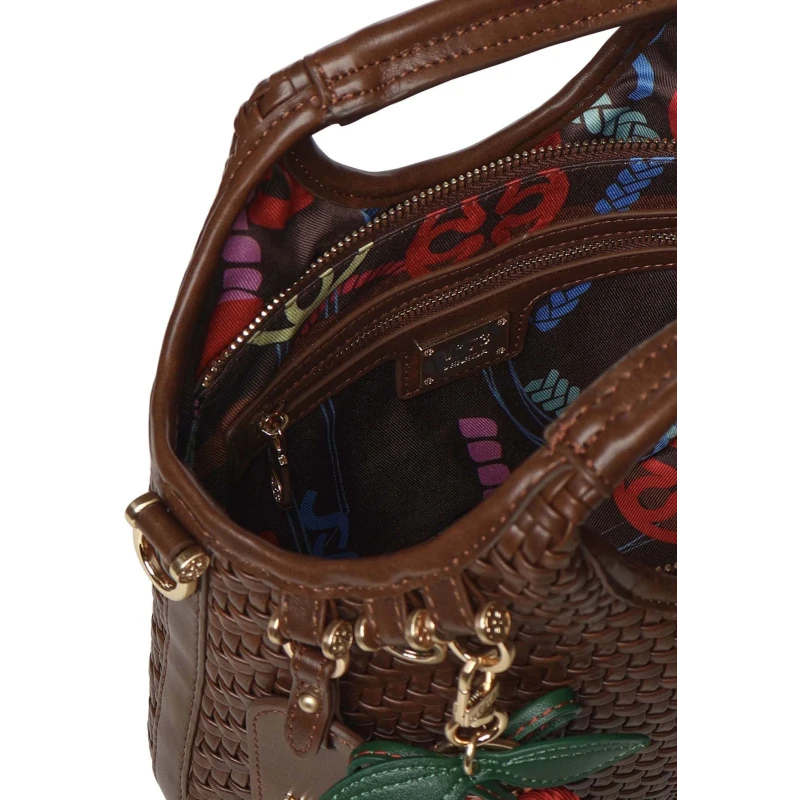 V73 - Borsa marrone intrecciata - 73bs9o602