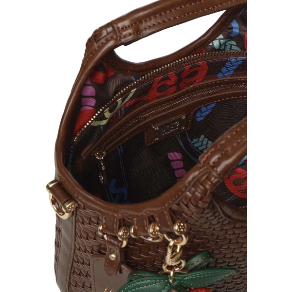 V73 - Borsa marrone intrecciata - 73bs9o602