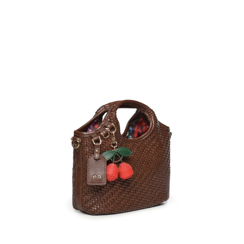 V73 - Borsa marrone intrecciata - 73bs9o602