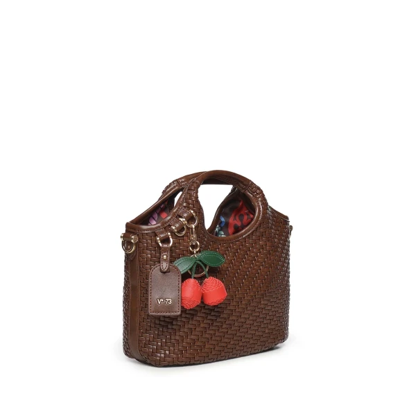 V73 - Borsa marrone intrecciata - 73bs9o602