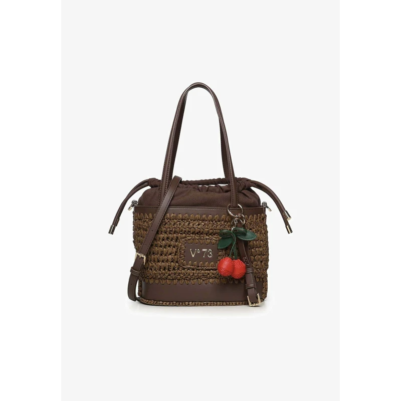 V73 - Borsa marrone in raffia - 73bs9m303