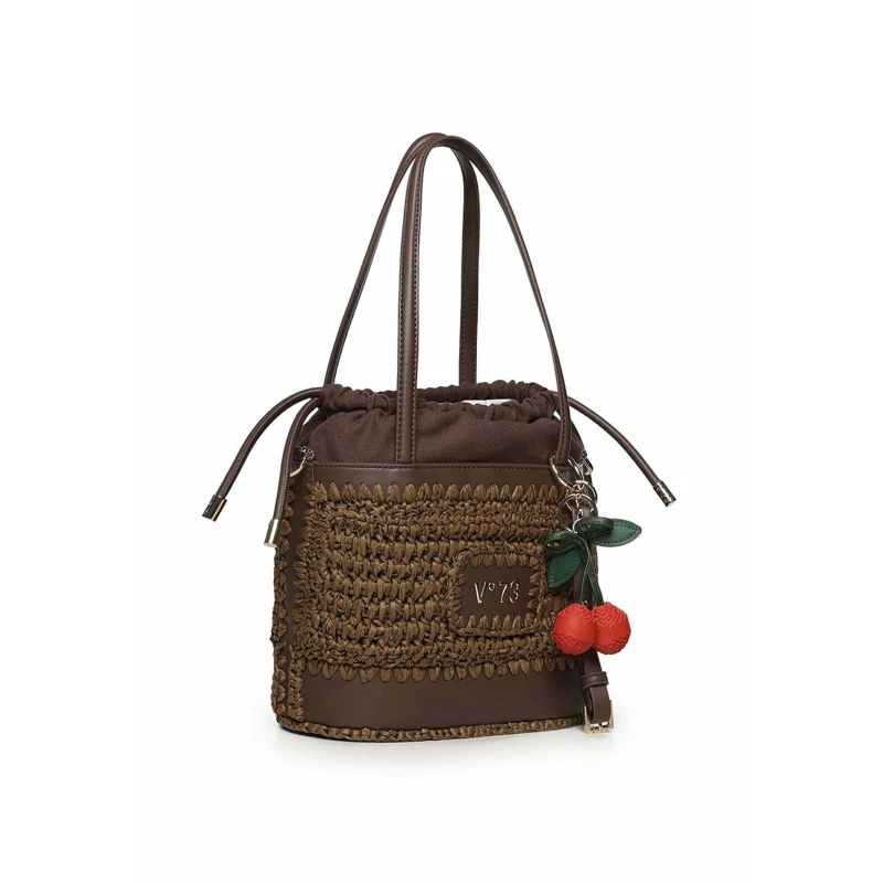 V73 - Borsa marrone in raffia - 73bs9m303