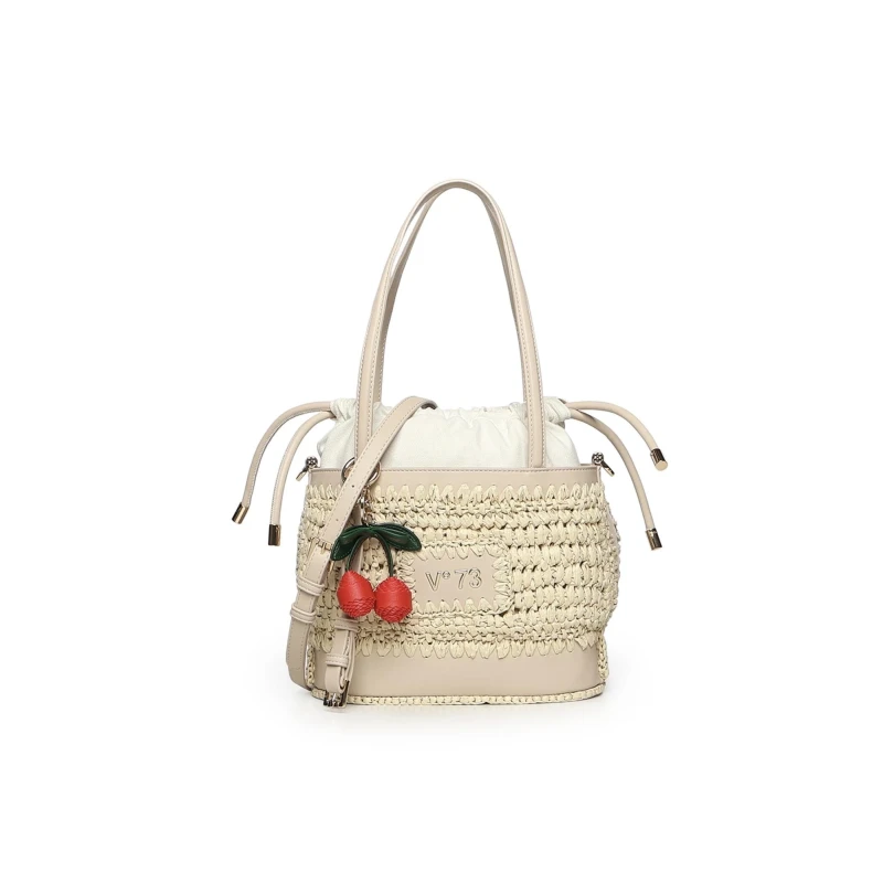 V73 - Borsa beige in raffia - 73bs9m303