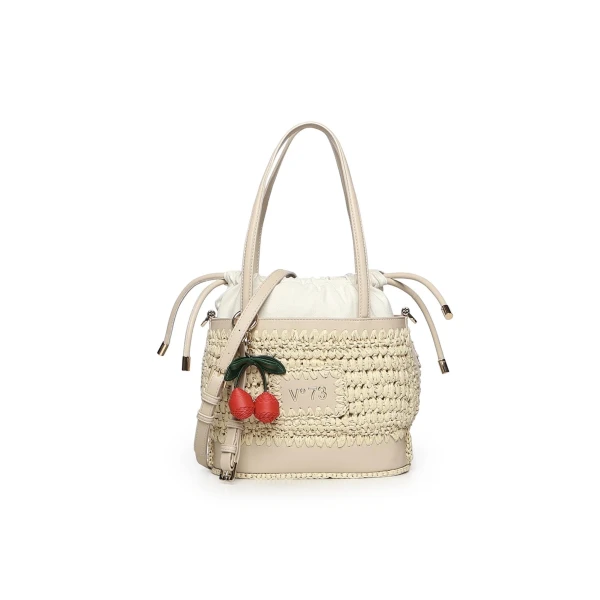 V73 - Borsa beige in raffia - 73bs9m303