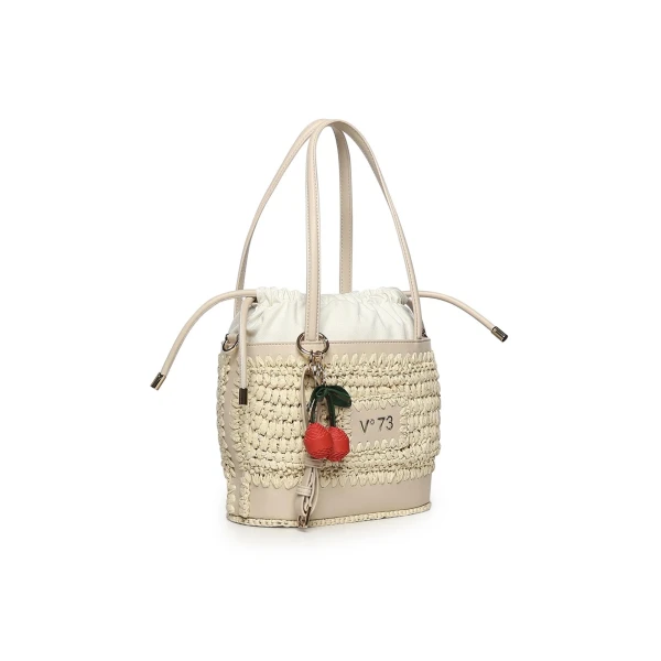 V73 - Borsa beige in raffia - 73bs9m303