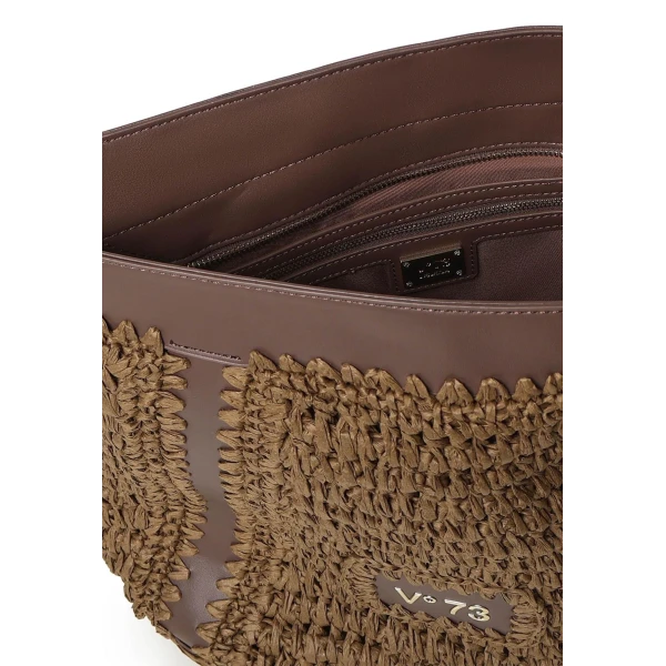 V73 - Borsa marrone in raffia - 73bs9m302