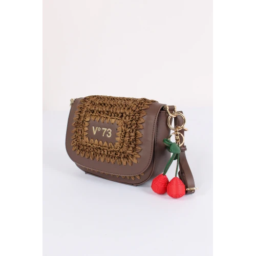 V73 - Borsa marrone in raffia - 73bs9m304