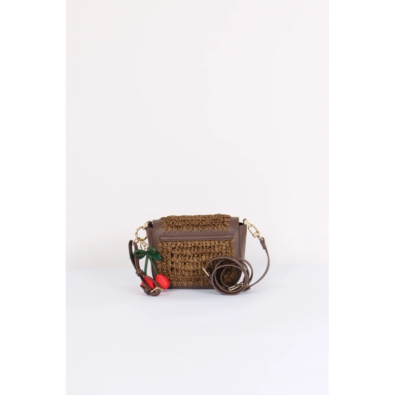 V73 - Borsa marrone in raffia - 73bs9m304
