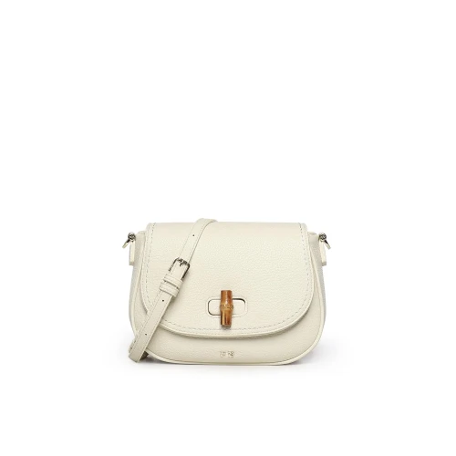 V73 - Borsa bianca con chiusura bambu' - 73bs9m607