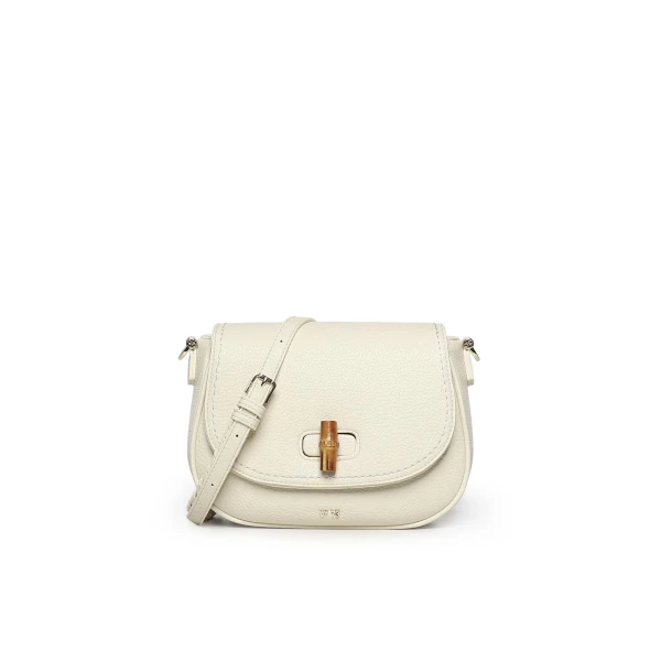 V73 - Borsa bianca con chiusura bambu' - 73bs9m607