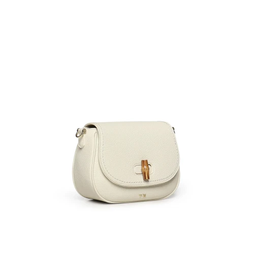 V73 - Borsa bianca con chiusura bambu' - 73bs9m607 2