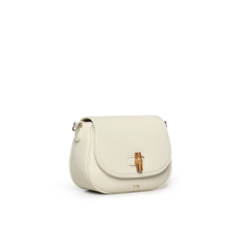 V73 - Borsa bianca con chiusura bambu' - 73bs9m607