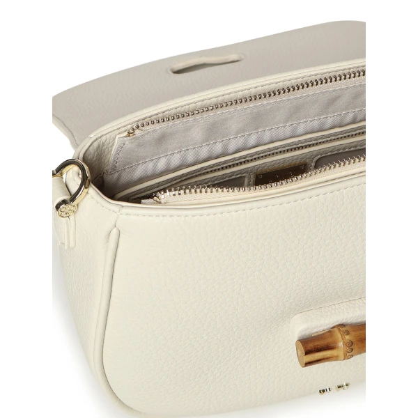 V73 - Borsa bianca con chiusura bambu' - 73bs9m607