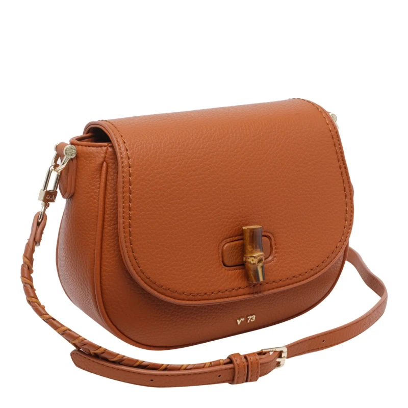 V73 - Borsa cuoio con chiusura bambu' - 73bs9m607