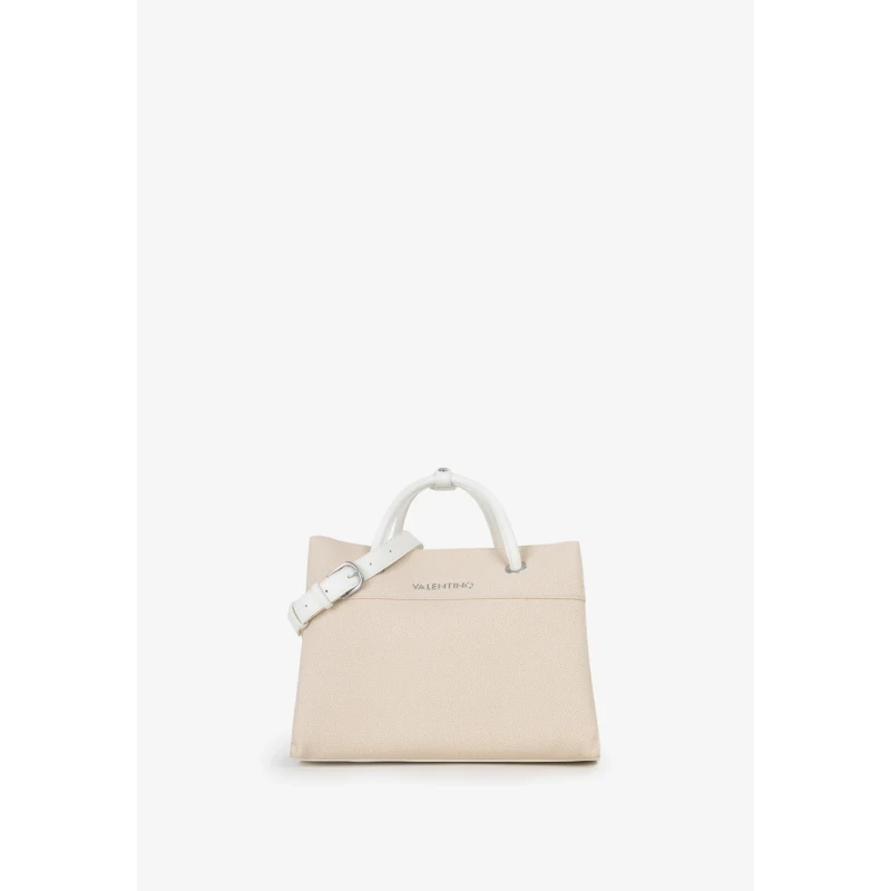 VALENTINO - Borsa beige e bianca in tessuto - vbsa0d02