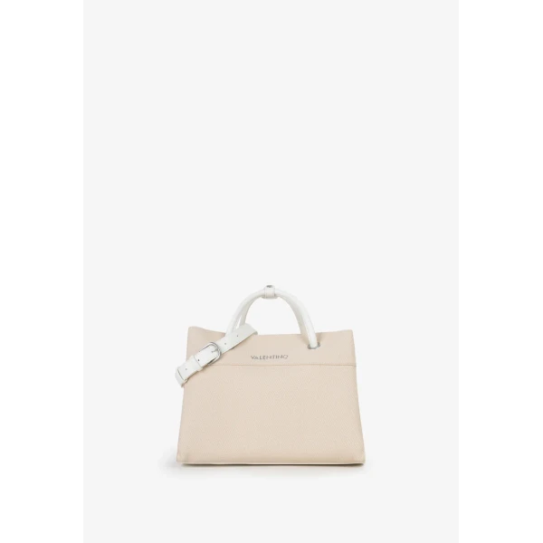 VALENTINO - Borsa beige e bianca in tessuto - vbsa0d02