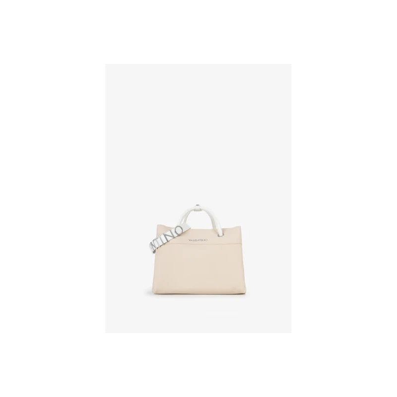 VALENTINO - Borsa beige e bianca in tessuto - vbsa0d02