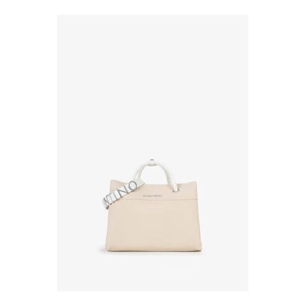 VALENTINO - Borsa beige e bianca in tessuto - vbsa0d02