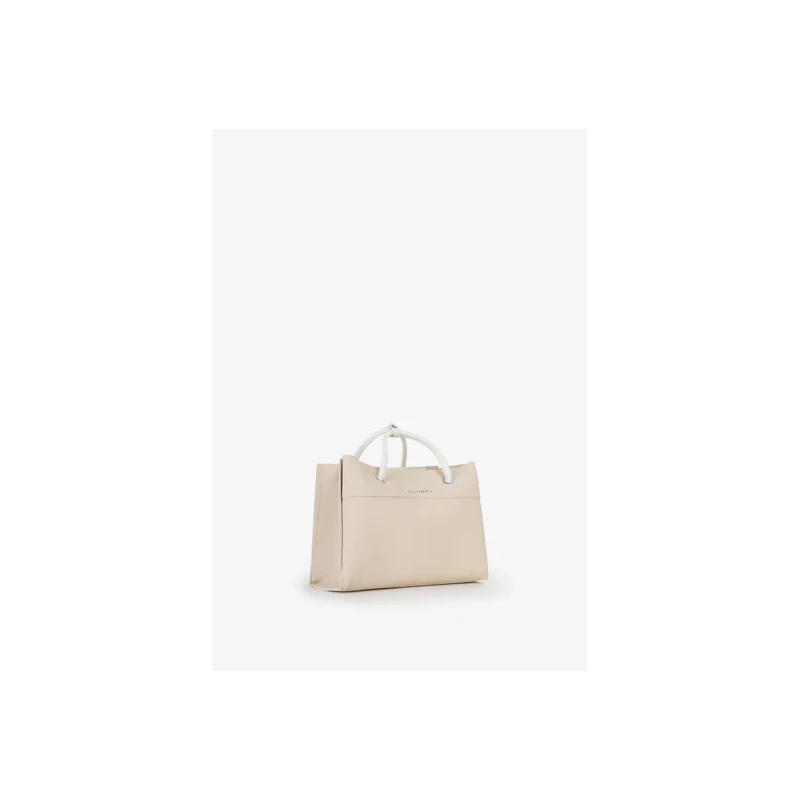 VALENTINO - Borsa beige e bianca in tessuto - vbsa0d02