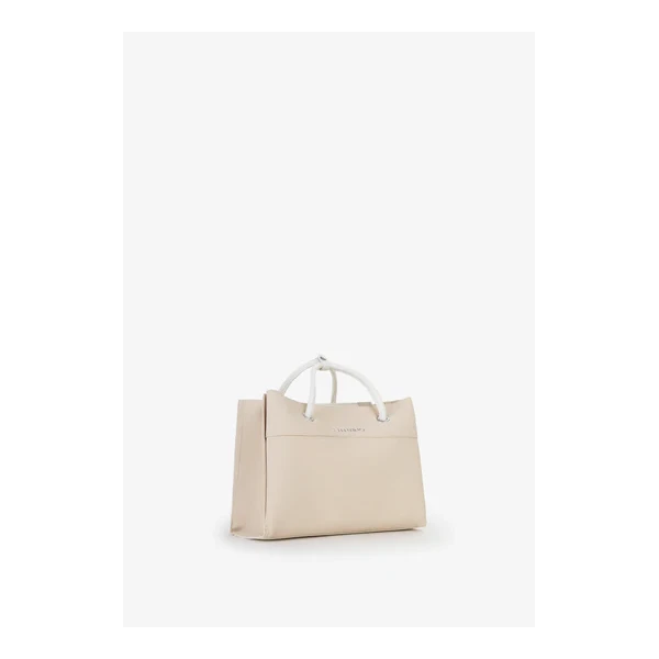VALENTINO - Borsa beige e bianca in tessuto - vbsa0d02